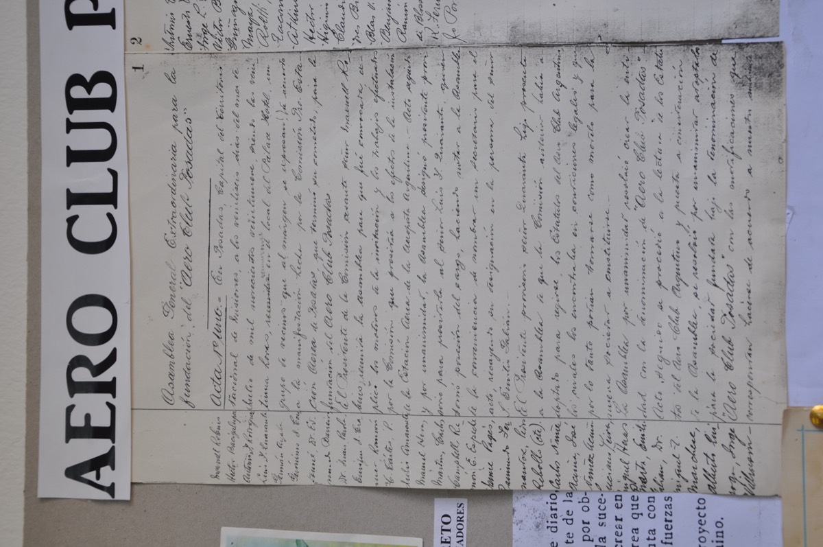 Acta fundacional manuscrita del Aero Club Posadas, 25 de julio de 1929