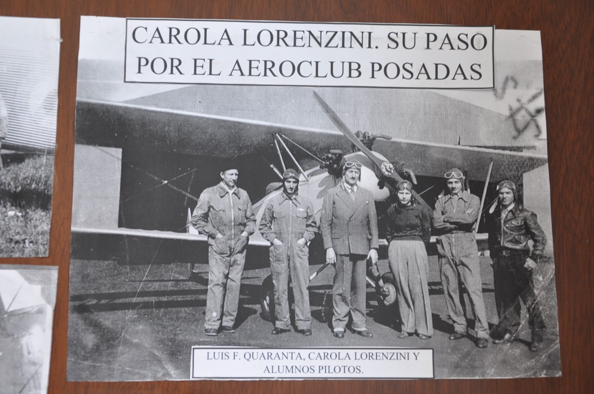 Carola Lorenzini en el Aero Club Posadas